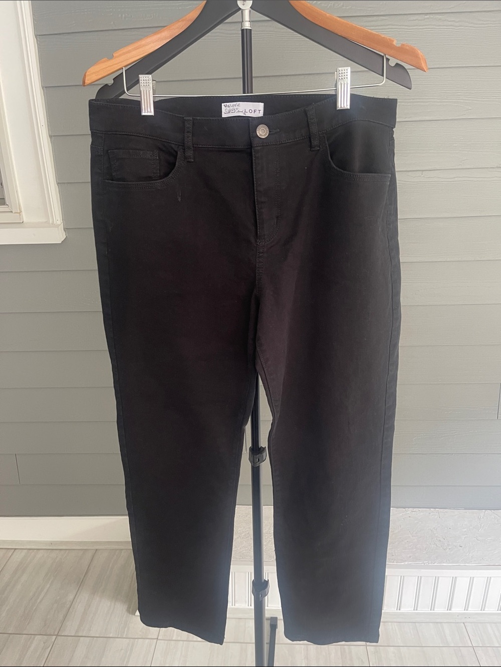 LOFT Black Straight-Leg Jeans
